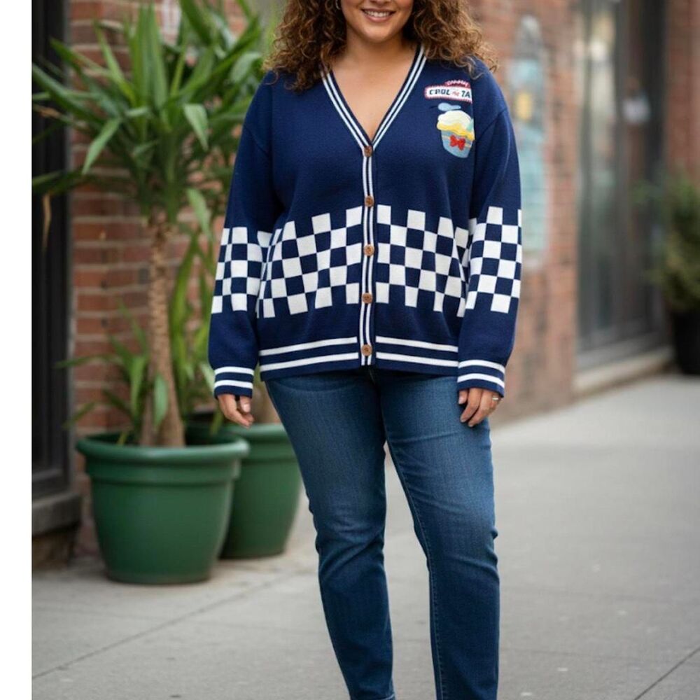 Disney Women's Navy and Blue Cardigan